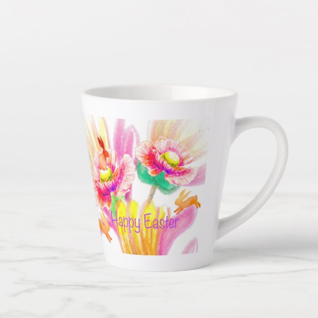 Taza De Café Latte Hoppy Floral Easter Latte Mug (Derecha)