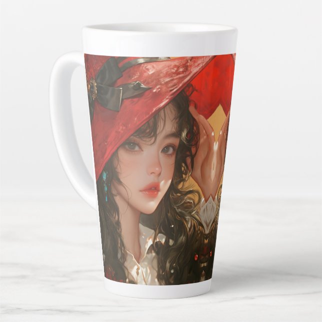 Taza De Café Latte Hora de Crimson: Chica Gorra Rojo Latte Mug (Ángulo izquierdo)