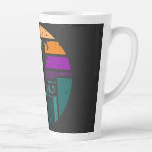 Taza De Café Latte Hora De Volar - Gato De Bruja Retro De Halloween