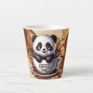 Taza De Café Latte hora del café, panda lindo