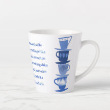 Horario del café sueco - Latte Mug - Azul