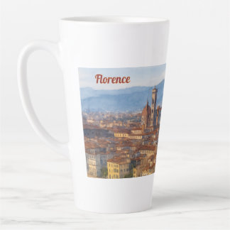 Taza De Café Latte Horizonte de Florencia en Acuarela