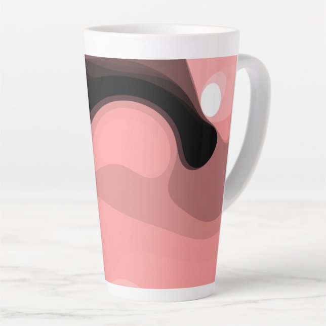 Taza De Café Latte Horizonte del atardecer: Resumen rosa, negro y bla (Ángulo derecho)