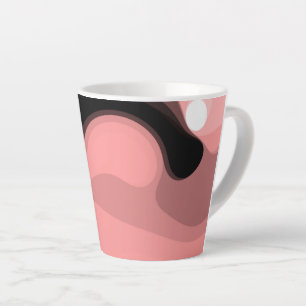 Taza De Café Latte Horizonte del atardecer: Resumen rosa, negro y bla