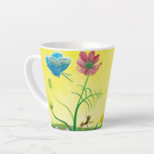 Taza De Café Latte Hormiga y mariposa en la pradera Pequeña jarra de 
