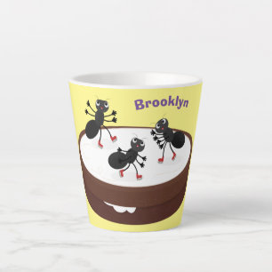 Taza De Café Latte Hormigas felices patinando hielo en personalizado