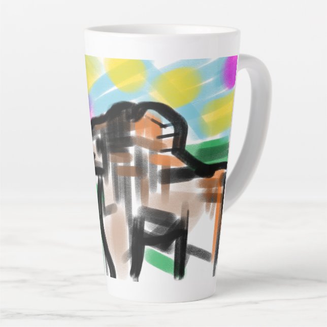 Taza De Café Latte Horse joy (Ángulo derecho)
