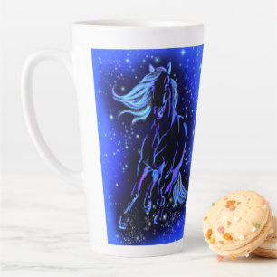 Taza De Café Latte Horse Latte Mug Corriendo En La Noche De La Estrel