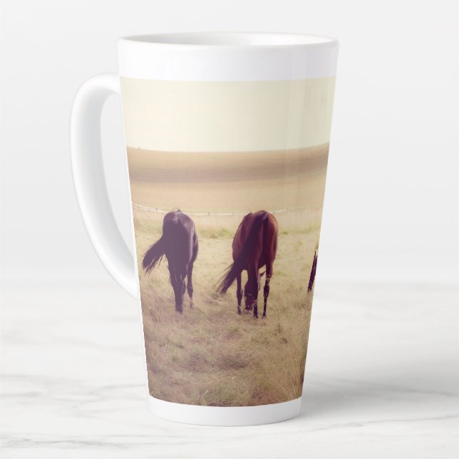 Taza De Café Latte Horses on pasture (Ángulo izquierdo)