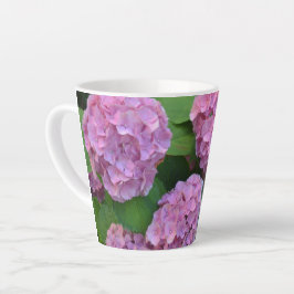 Taza De Café Latte Hortensia hidrangea bush rosa