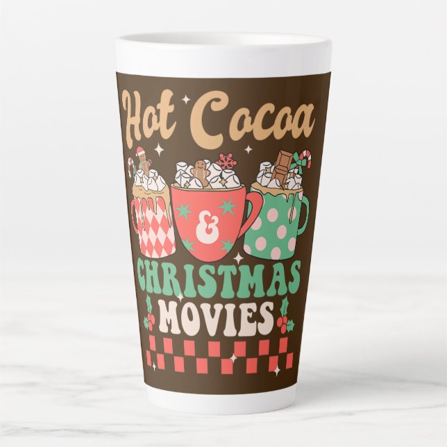 Taza De Café Latte Hot Cocoa & Christmas Movies (Anverso)