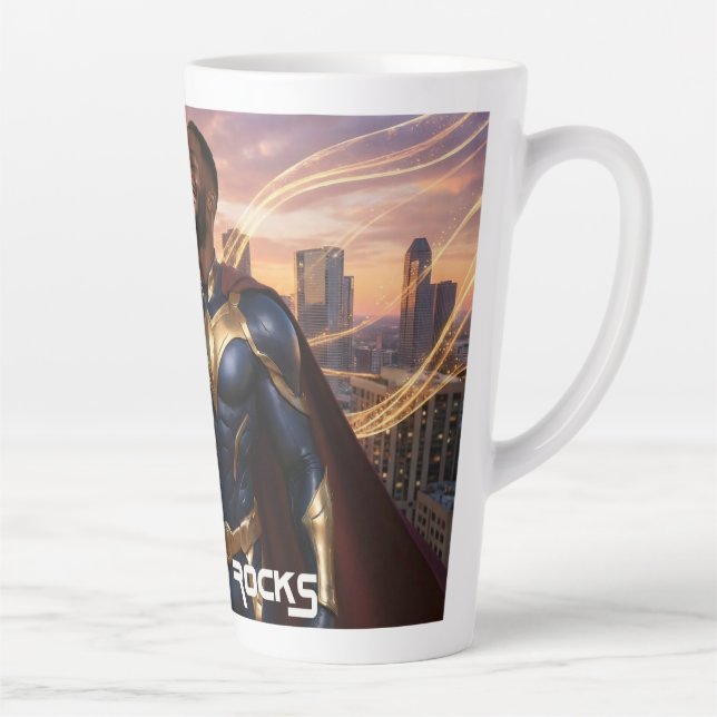 TAZA DE CAFÉ LATTE HOUSTON - SUPERHÉROE (Derecha)