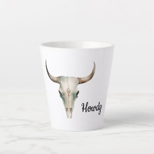 Taza De Café Latte Howdy Cowboy Bullhorns