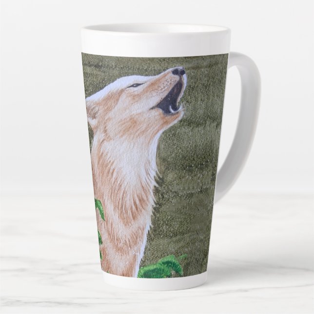 Taza De Café Latte Howling Coyote (Ángulo derecho)