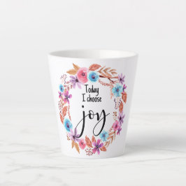 Taza De Café Latte Hoy escojo la cita Inspiradora de alegría Floral r
