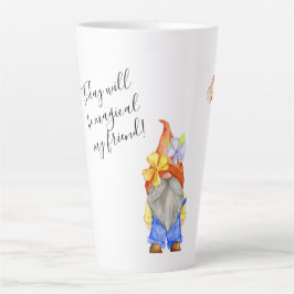 Taza De Café Latte Hoy será la mágica Gnome Diversión colorida Tall L