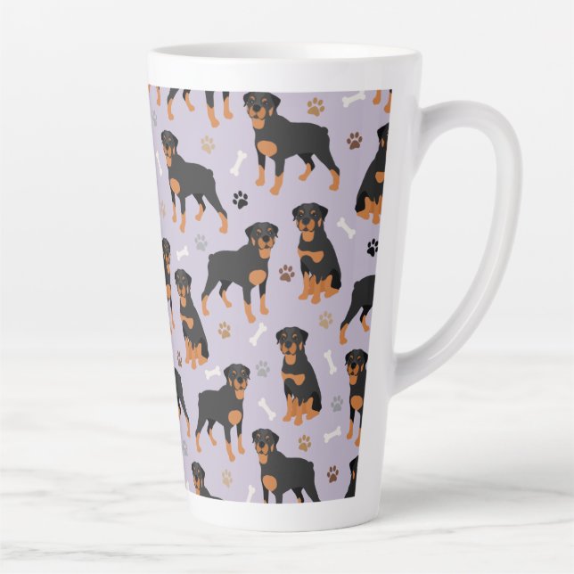 Taza De Café Latte Huesos y garras de perro latte de Rottweiler (Derecha)