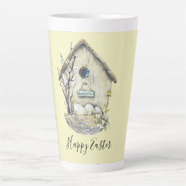 Taza De Café Latte Huevo de ave acuarela Pascua de Pascua