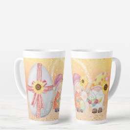 Taza De Café Latte Huevo de Pascua del Tema de la Primavera de Pascua