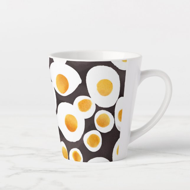 Taza De Café Latte Huevos fritos para el desayuno (Derecha)