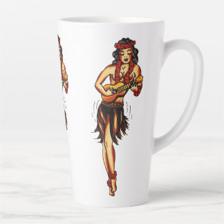 Taza De Café Latte Hula chica - Hawaii