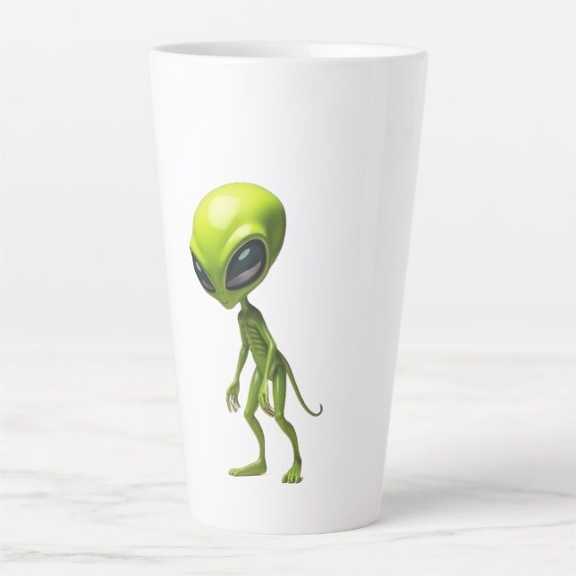 Taza De Café Latte Humanioide verde (Anverso)