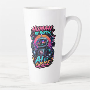 Taza De Café Latte Humano de nacimiento, IA por elección, divertido r