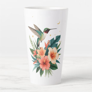 Taza De Café Latte Hummingbird Bloom Tropical Mug