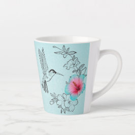Taza De Café Latte Hummingbird e Hibiscus Latte Mug