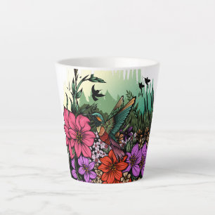 Taza De Café Latte Hummingbird Garden
