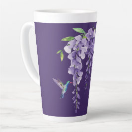Taza De Café Latte Hummingbird y Wisteria