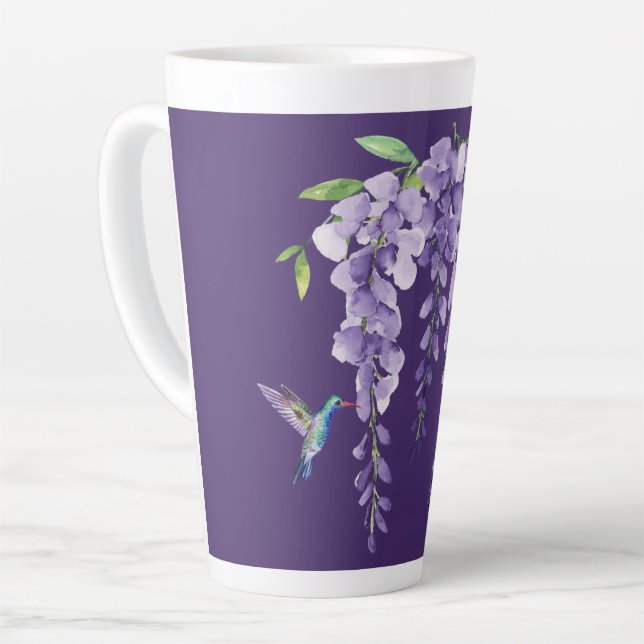 Taza De Café Latte Hummingbird y Wisteria (Ángulo izquierdo)