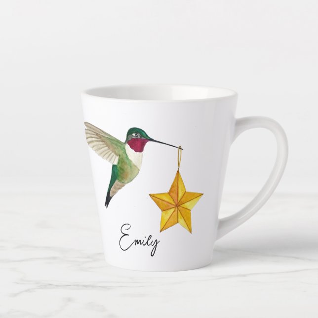 Taza De Café Latte Hummingbirds y Stars Latte Mug (Derecha)