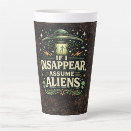 Taza De Café Latte Humor de Abducción Alienígena OVNI