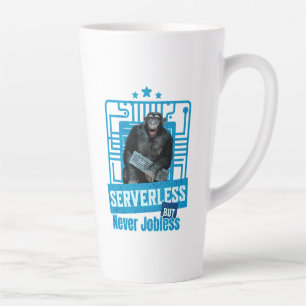 Taza De Café Latte Humor de desarrollador de mono divertido sin servi