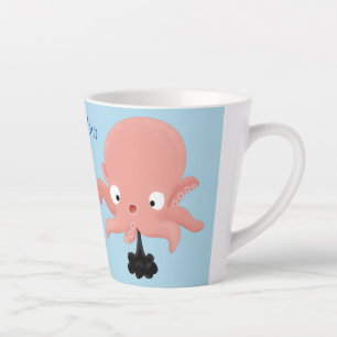 Taza De Café Latte Humor de personalizado de pulpo de bebé de color r