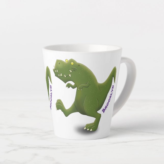 Taza De Café Latte Humor divertido de los personalizados de los dinos (Ángulo derecho)