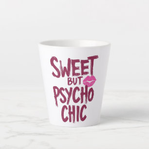 Taza De Café Latte Humor femenino descarado con labios rosados