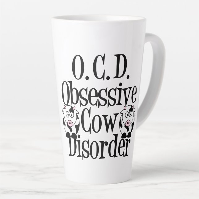 Taza De Café Latte Humor obsesivo para el desorden de las vacas (Ángulo derecho)