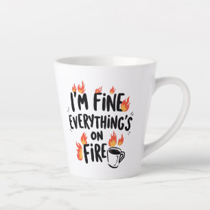 Taza De Café Latte Humor Oscuro Relacionable con Llamas