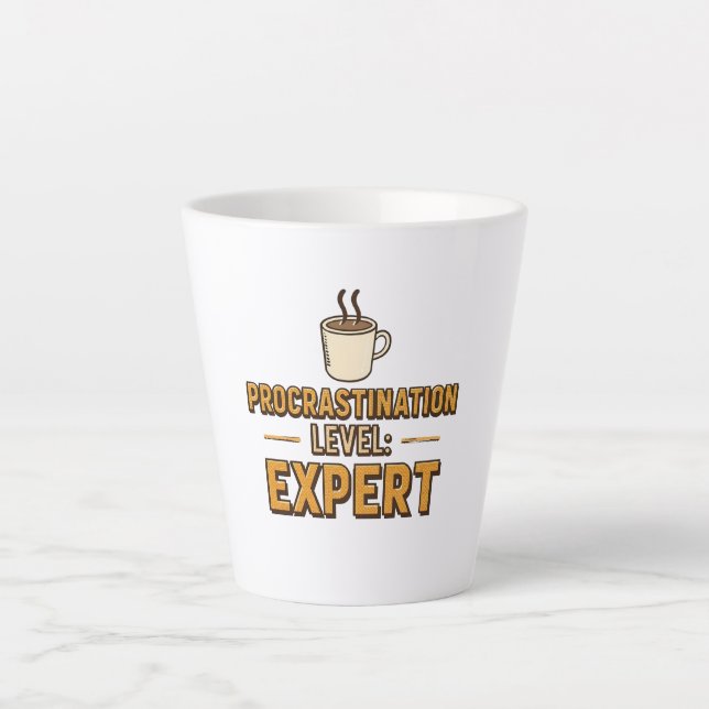 Taza De Café Latte Humorous Procrastinator with Coffee (Anverso)