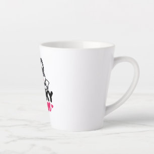 Taza De Café Latte Husky Dog Mom Cute Kawaii Design