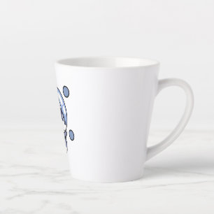 Taza De Café Latte Husky en el espacio Cachorro Perro Lover Retro