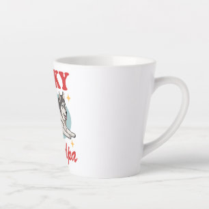 Taza De Café Latte Husky Grandpa Dog Owner Siberian Husky
