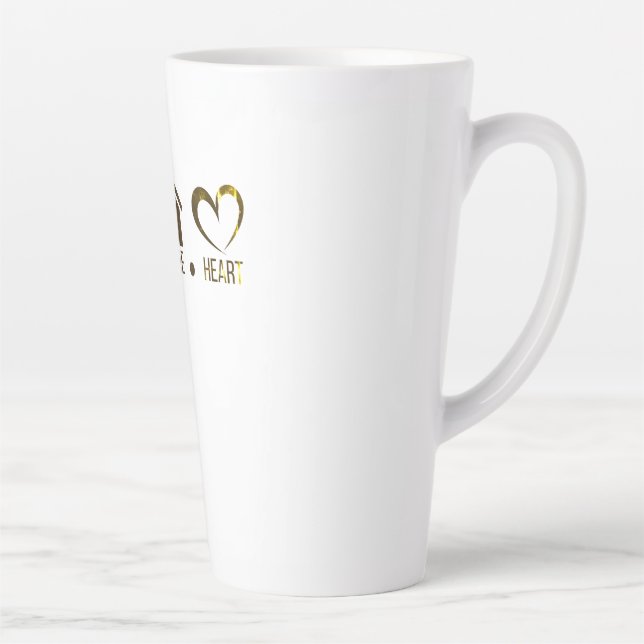 Taza De Café Latte Hustle, Home, Heart: Diseño de Confort Motivaciona (Derecha)