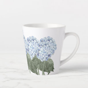 Taza De Café Latte Hydrangea Flor Azul 