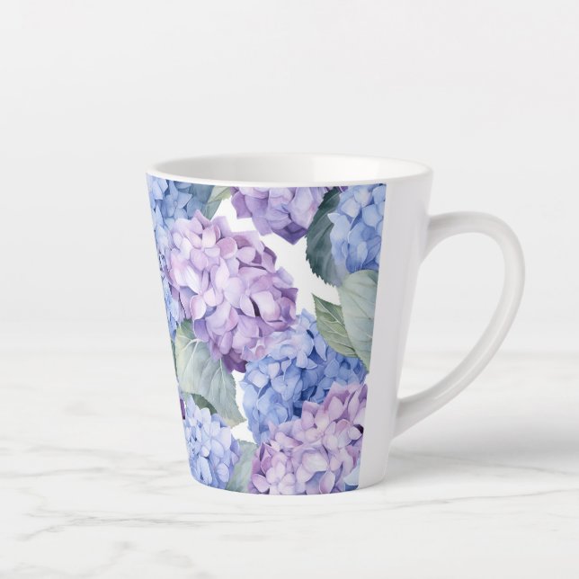 Taza De Café Latte Hydrangeas (Derecha)