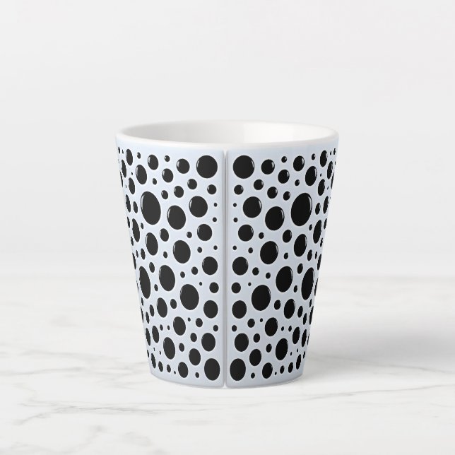 Taza De Café Latte Hypnotic Black Circles  (Anverso)
