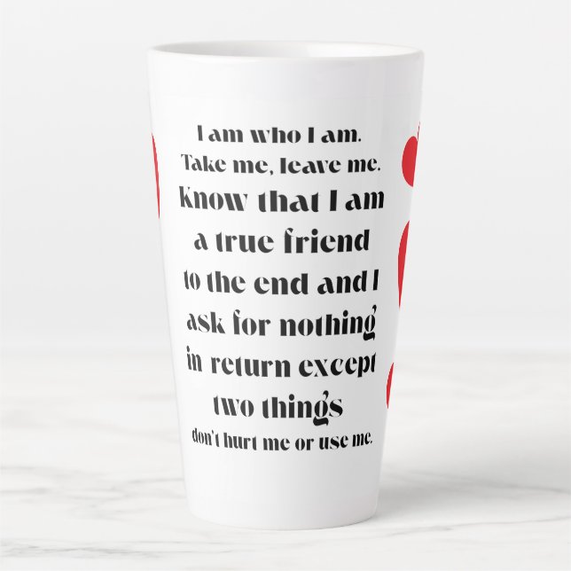 Taza De Café Latte I Am Who I am collection. (Anverso)