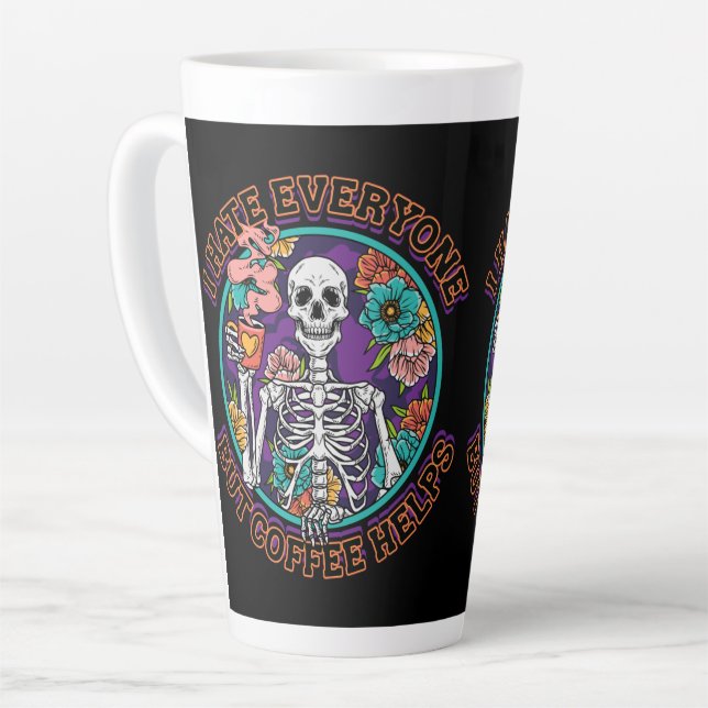 Taza De Café Latte I Hate Everyone Coffee Helps Coffee Lover Gifts  (Ángulo izquierdo)